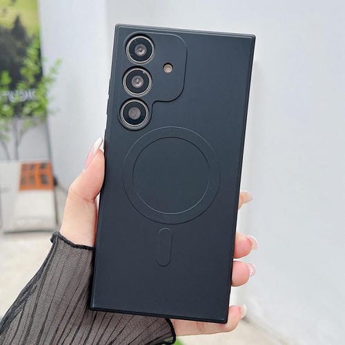 Funda magnética de silicona líquida de color sólido MagSafe para Samsung Galaxy A36 5G (negra)