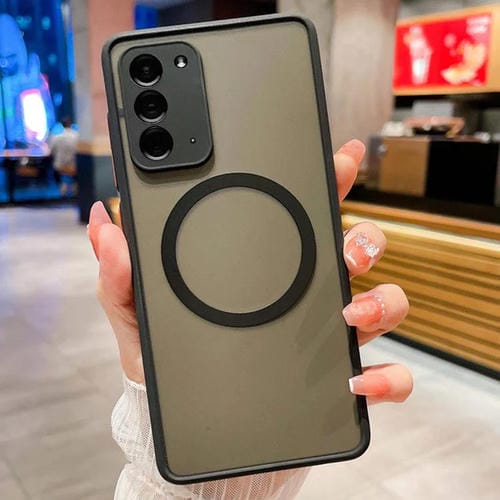 Funda MagSafe con diseño de ojo de águila y textura de piel para Samsung Galaxy Note20 4G/5G (negra)