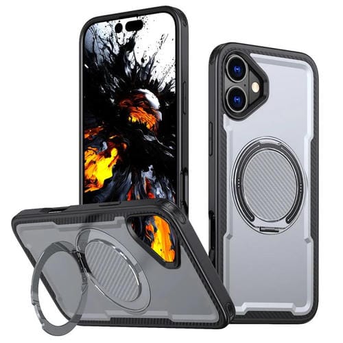 Funda metálica MagSafe con rotación de 360 grados para iPhone 16 (gris)