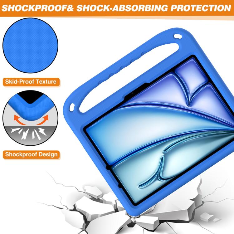 Funda de EVA a prueba de golpes con asa y soporte para iPad Air 11 (2024/2025) (azul)