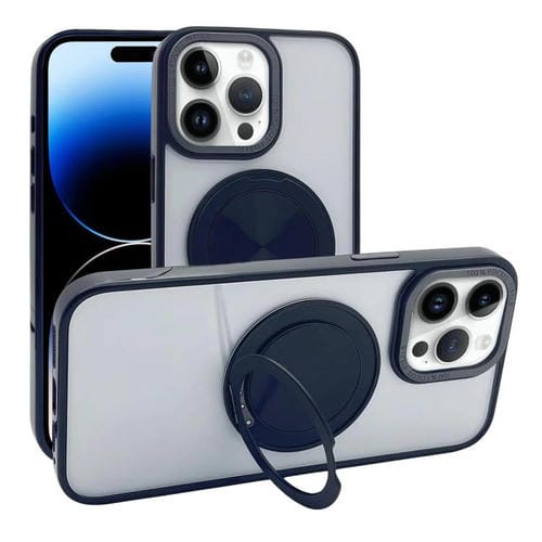 Funda MagSafe semitransparente con rotación de 360 grados para iPhone 14 Pro Max (negra)