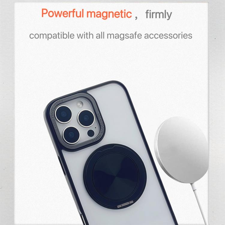 Funda MagSafe semitransparente con rotación de 360 grados para iPhone 14 Pro Max (negra)