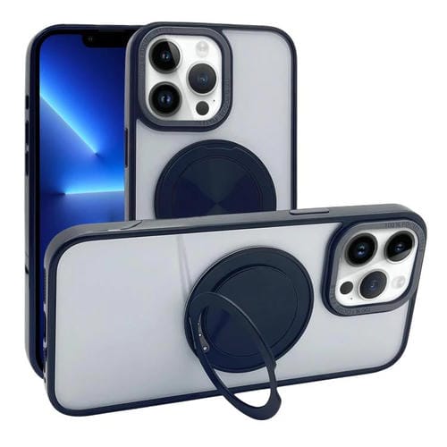 Funda MagSafe semitransparente con rotación de 360 grados para iPhone 13 Pro (negra)