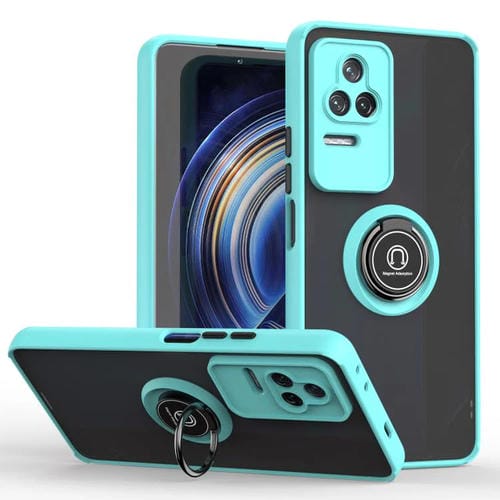 Funda de TPU + PC con anillo para Redmi K50 Q Shadow 1 Series (azul cielo)