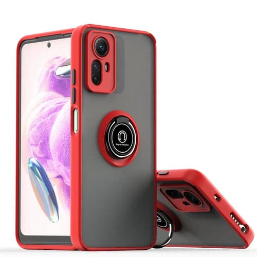 Funda de TPU + PC con anillo para Redmi Note 12S 4G Q Shadow 1 Series (roja)