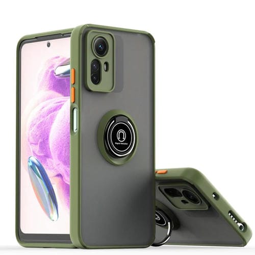 Funda de TPU + PC con anillo para Redmi Note 12S 4G Q Shadow 1 Series (verde militar)