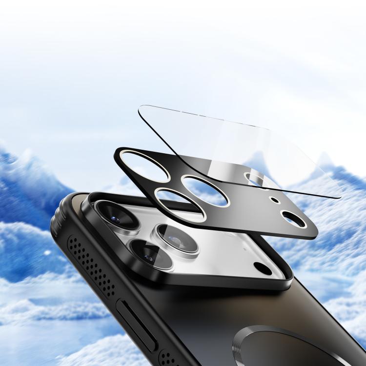 Funda ABEEL MagSafe esmerilada con disipación de calor y película para lente para iPhone 15 Pro Max (azul oscuro)