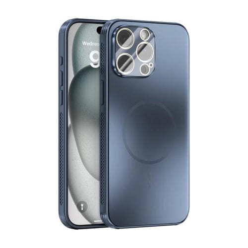Funda ABEEL MagSafe esmerilada con disipación de calor y película para lente para iPhone 13 Pro Max (azul oscuro)