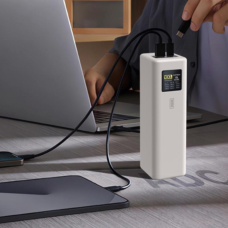 Funda protectora de silicona para batería externa CUKTECH 15 Ultra de 25000 mAh y 210 W (gris)