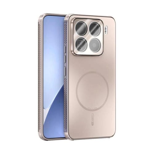 Funda ABEEL MagSafe esmerilada con disipación de calor y película para lente para Xiaomi 15 Pro (oro rosa)