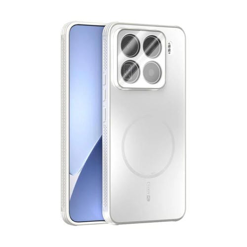 Funda ABEEL MagSafe esmerilada con disipación de calor y película para lente para Xiaomi 15 Pro (blanca)