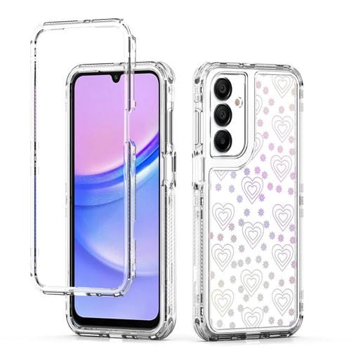 Funda de acrílico transparente con efecto láser para Samsung Galaxy A16 5G (corazón)