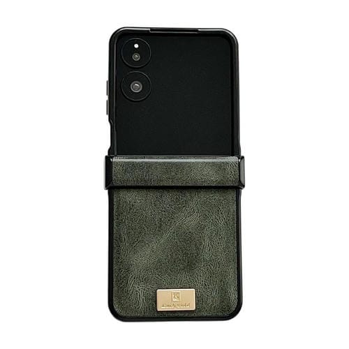 Funda de cuero de tres capas con textura Crazy Horse para Xiaomi Mix Flip 2 (verde)