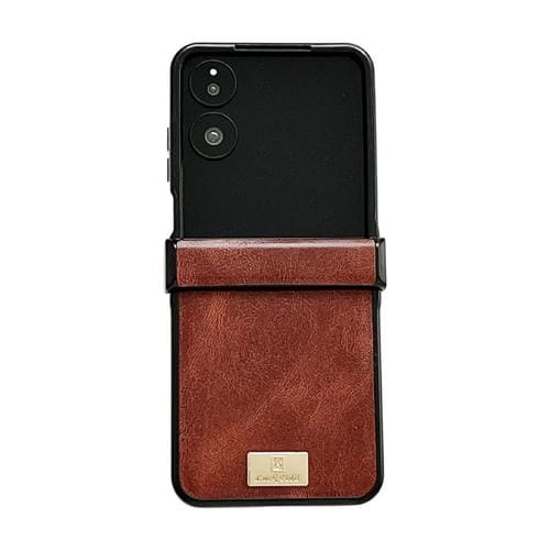 Funda de cuero de tres capas con textura Crazy Horse para Xiaomi Mix Flip 2 (roja)