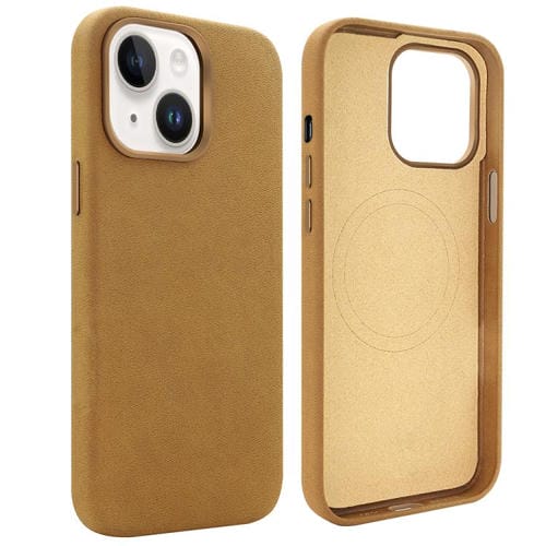 Funda VIETAO de piel sintética MagSafe para iPhone 15 (marrón claro)