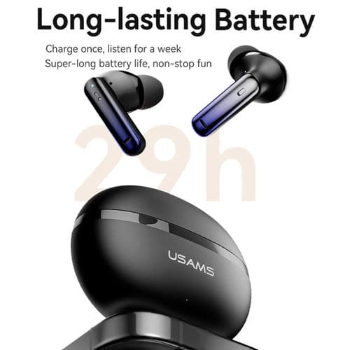 Auriculares inalámbricos Bluetooth USAMS Echo E02 ANC y ENC TWS intraaurales (blancos)