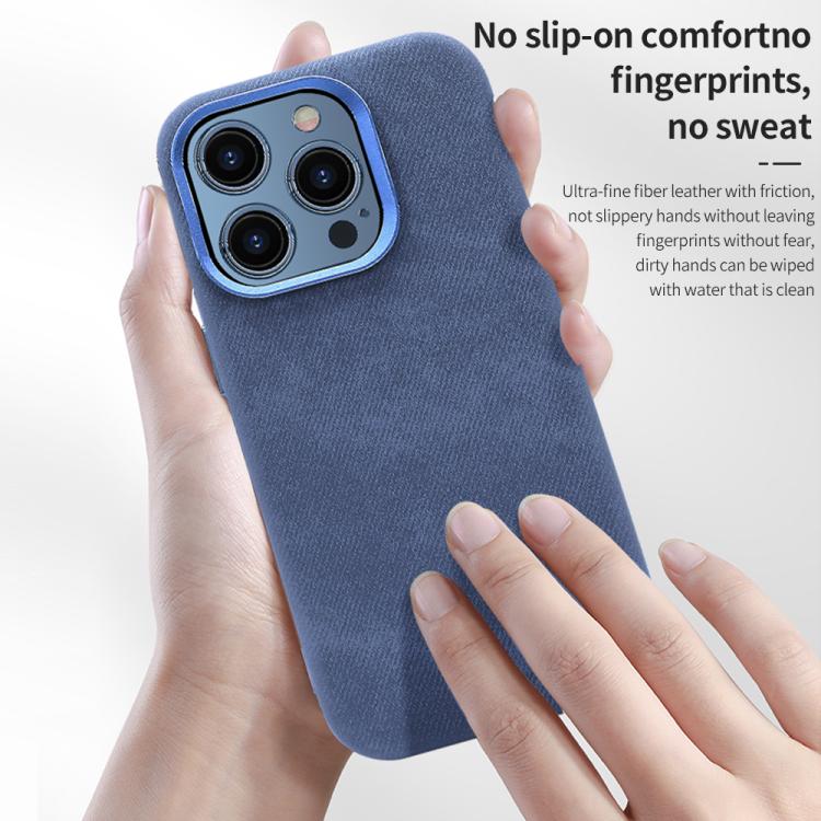 Funda VIETAO de cuero sintético con textura vaquera retro MagSafe para iPhone 15 (morado oscuro)