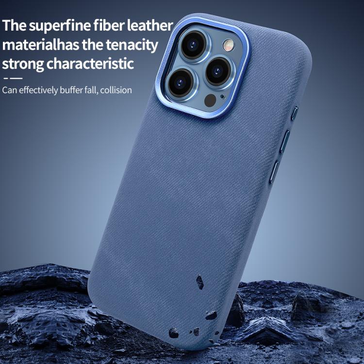 Funda VIETAO de cuero sintético con textura vaquera retro MagSafe para iPhone 15 Pro Max (marrón)