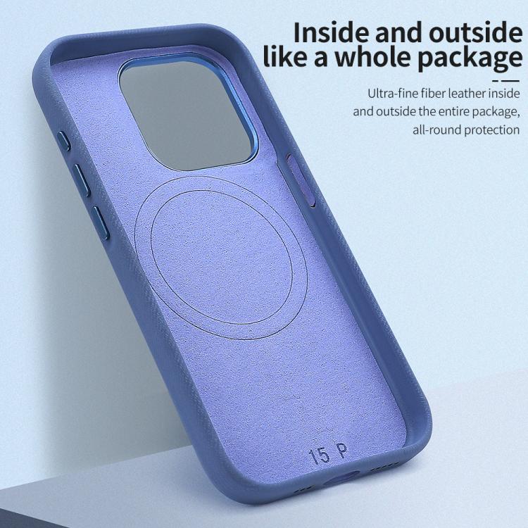 Funda VIETAO de cuero sintético con textura vaquera retro para iPhone 15 (marrón)