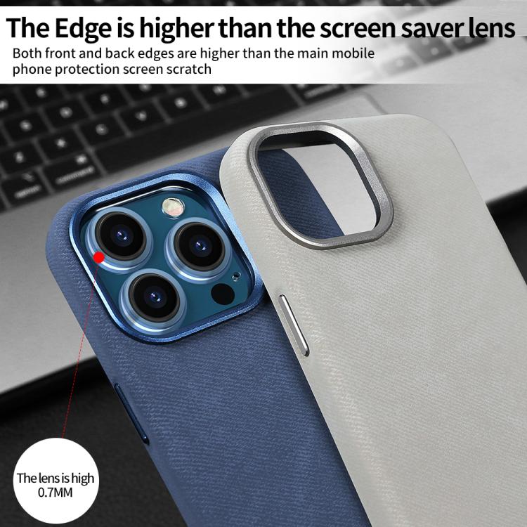 Funda VIETAO de cuero sintético con textura vaquera retro MagSafe para iPhone 15 (morado oscuro)