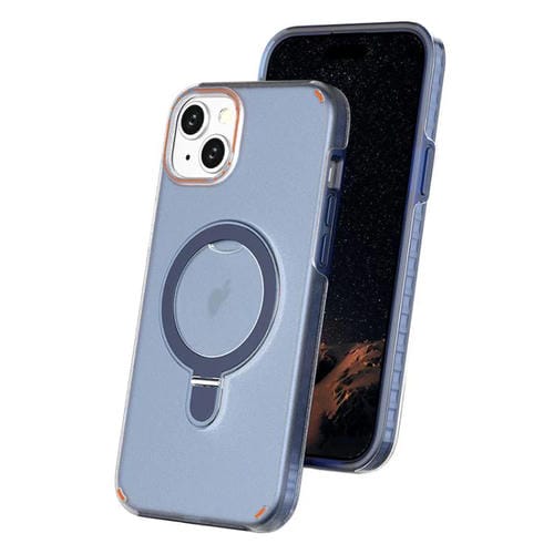 Funda colorida 2 en 1 con soporte de anillo MagSafe para iPhone 15 Plus (azul rey)