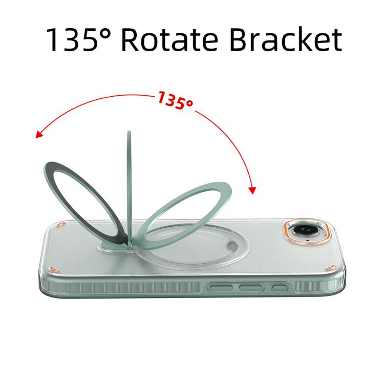 Funda para iPhone 16e, colorida, 2 en 1, con soporte de anillo MagSafe (transparente)