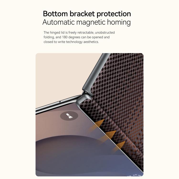 Funda de cuero magnético con textura tejida de Kevlar SULADA para Samsung Galaxy Z Fold7 5G (naranja)