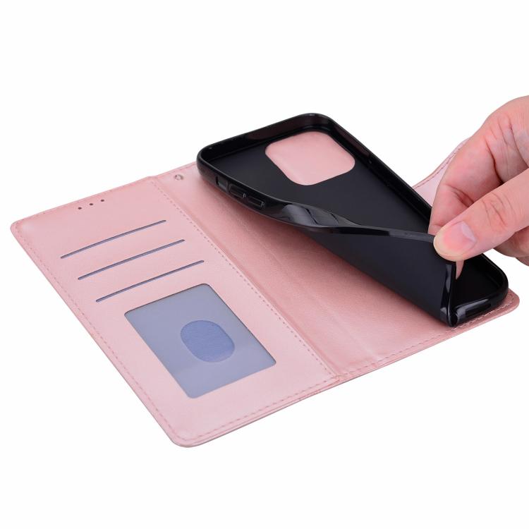 Funda de piel con relieve a cuadros para iPhone 16e (rosa)
