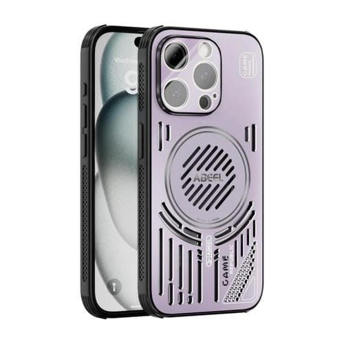 Funda ABEEL Ice Fox Series con disipador de calor Magsafe para iPhone 13 Pro (rosa y morado)