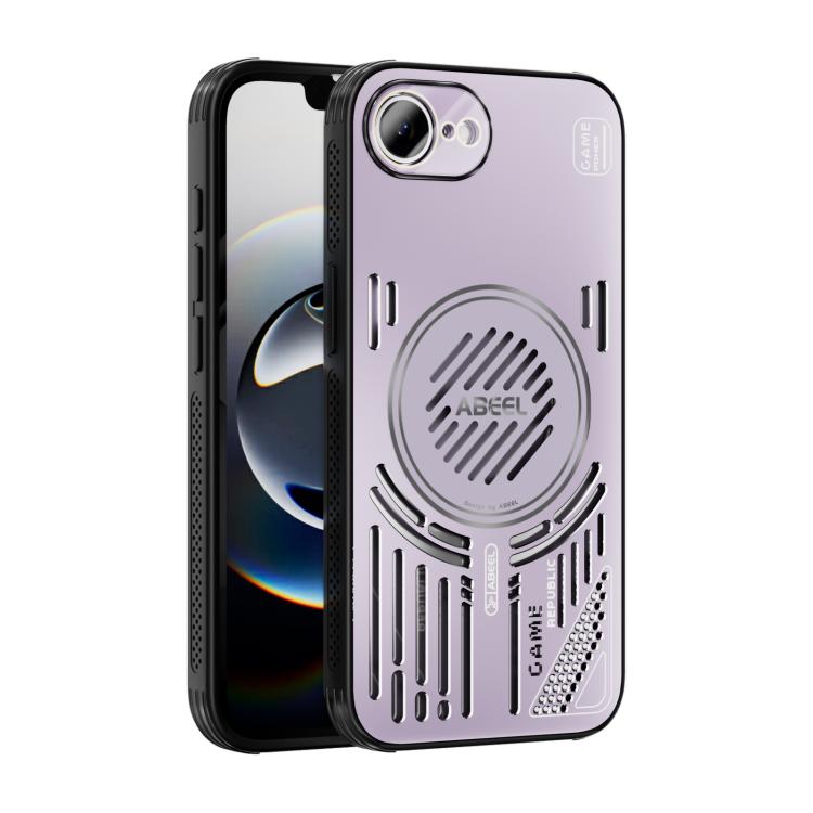 Funda ABEEL Ice Fox Series con disipador de calor Magsafe para iPhone 16e (rosa y morado)