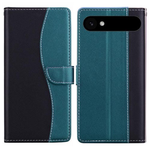 Funda de cuero bicolor con relieve Air para iPhone 17 (negro y verde)
