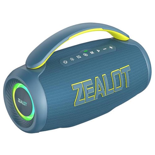 Altavoz Bluetooth portátil Zealot P12 de 60 W con RGB para exteriores (azul)