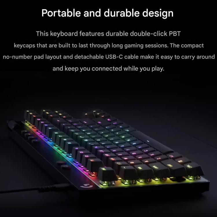 Teclado inalámbrico Logitech G PRO X TKL RAPID con interruptores magnéticos (Negro)