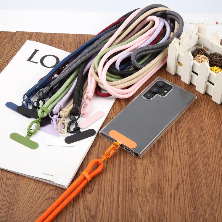 7mm Polyester Solid Color Two-way Adjustable Crossbody Mobile Phone Lanyard with Metal Gasket(Orange)