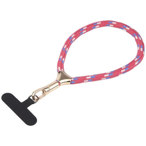 8mm Adjustable Gold Buckle Wrist Short Strap Anti-lost Mobile Phone Lanyard(Rose Red Dot Color)