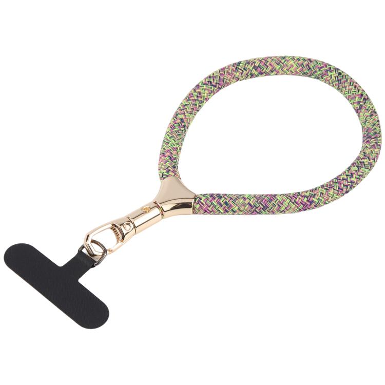 8mm Adjustable Gold Buckle Wrist Short Strap Anti-lost Mobile Phone Lanyard(Green Purple Colorful)