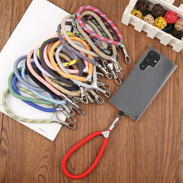 8mm Adjustable Silver Buckle Wrist Short Strap Anti-lost Mobile Phone Lanyard(Brown Dot Color)