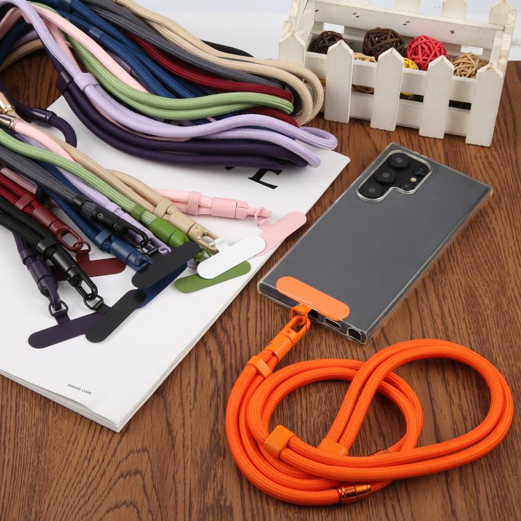 7mm 3 in 1 Threaded Adjustable Crossbody Mobile Phone Lanyard(Lilac Purple)