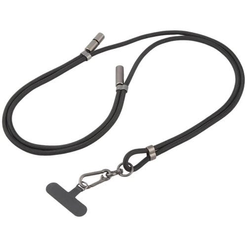 Type-C to 8 Pin Data Charging Cable Crossbody Phone Long Lanyard(Black)