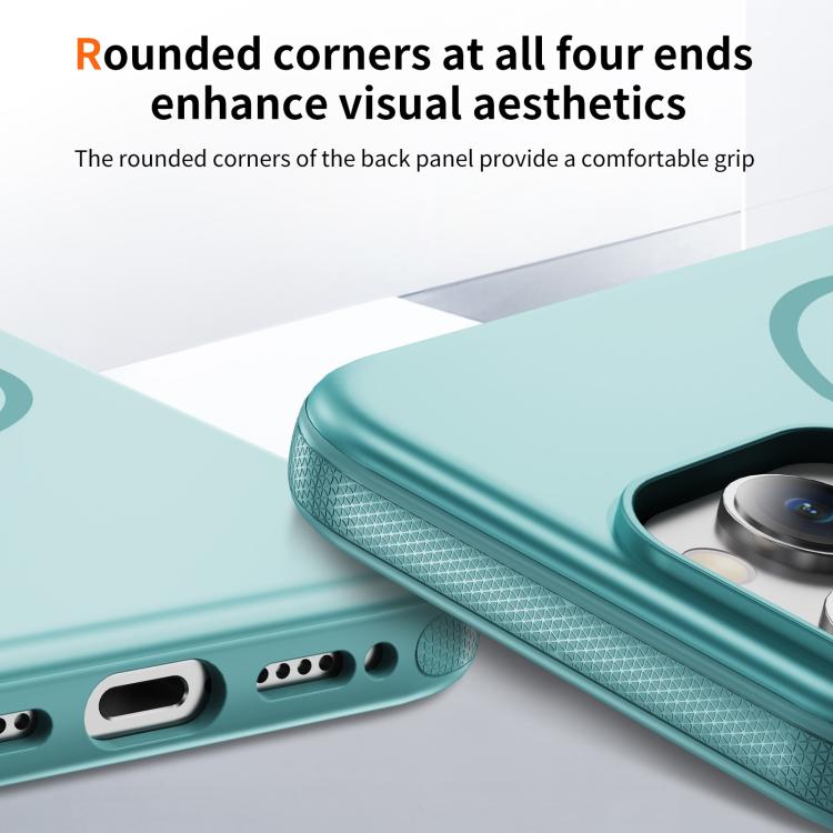 Funda híbrida de TPU Magsafe original para iPhone 16 Pro Max (azul claro)