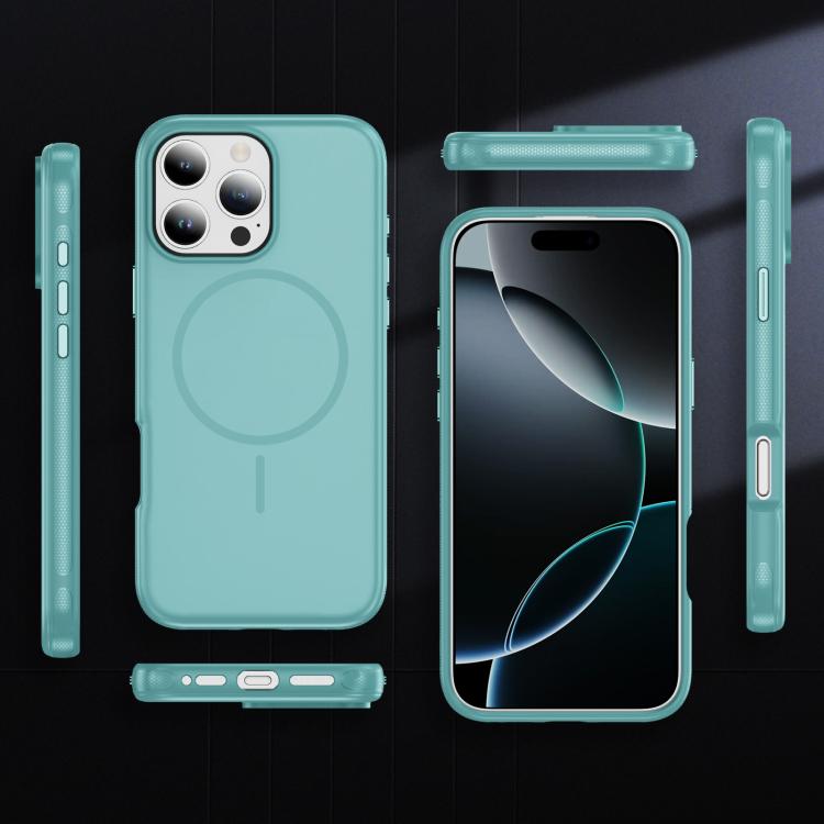 Funda híbrida de TPU Magsafe original para iPhone 16 Pro Max (azul claro)