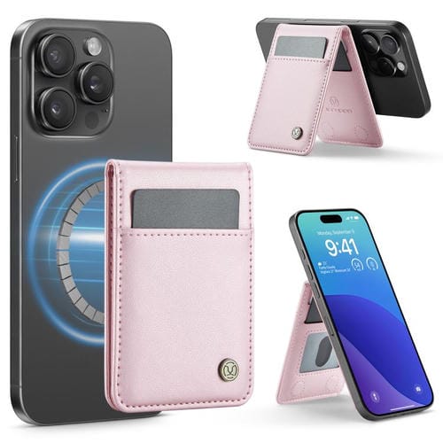 JEEHOOD J06 British Style RFID Magnetic Card Bag(Pink)