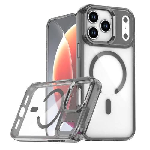 Funda magnética transparente MagSafe para iPhone 17 Pro Max (negra)