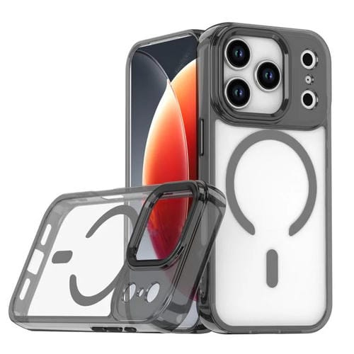 Funda magnética transparente MagSafe para iPhone 17 Pro (negra)