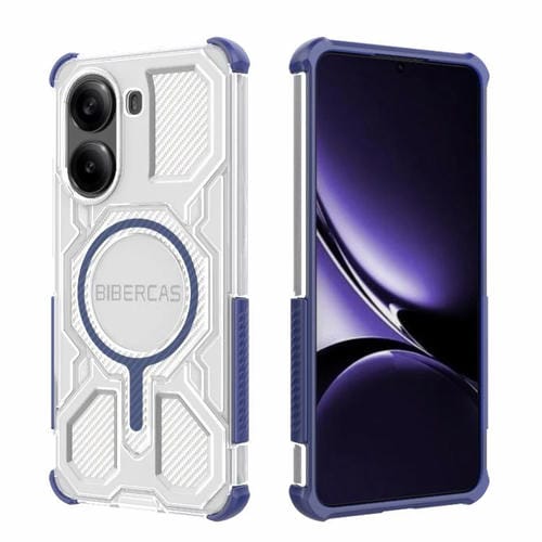 Funda BIBERCAS transparente con protección MagSafe Airbag para Redmi Turbo 4 (azul)
