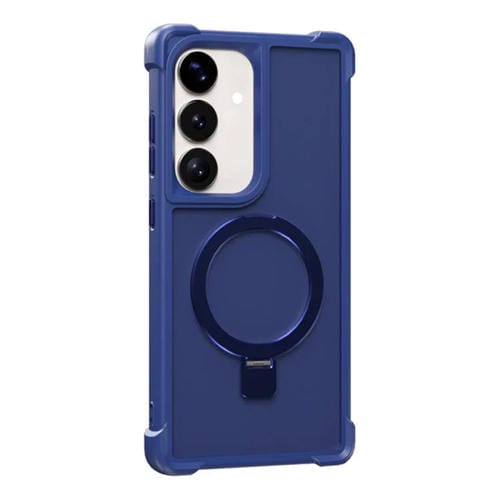 Funda para Samsung Galaxy S25+ / S24+ 5G con soporte MagSafe de cuatro esquinas a prueba de golpes (azul)