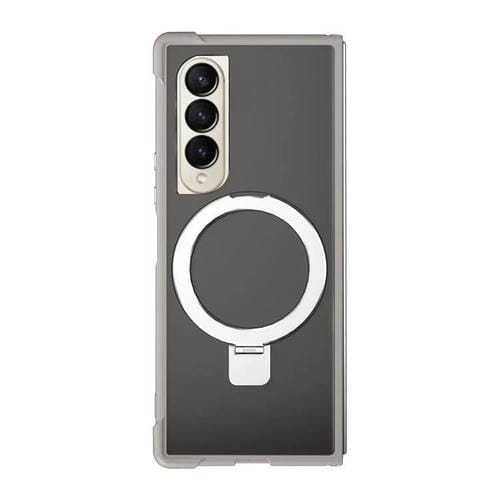 Funda para Samsung Galaxy Z Fold4 con soporte MagSafe de cuatro esquinas a prueba de golpes (gris)