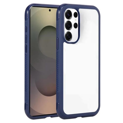 Funda de acrílico TPU transparente con borde liso para Samsung Galaxy S25 Ultra/S24 Ultra 5G (azul rey)