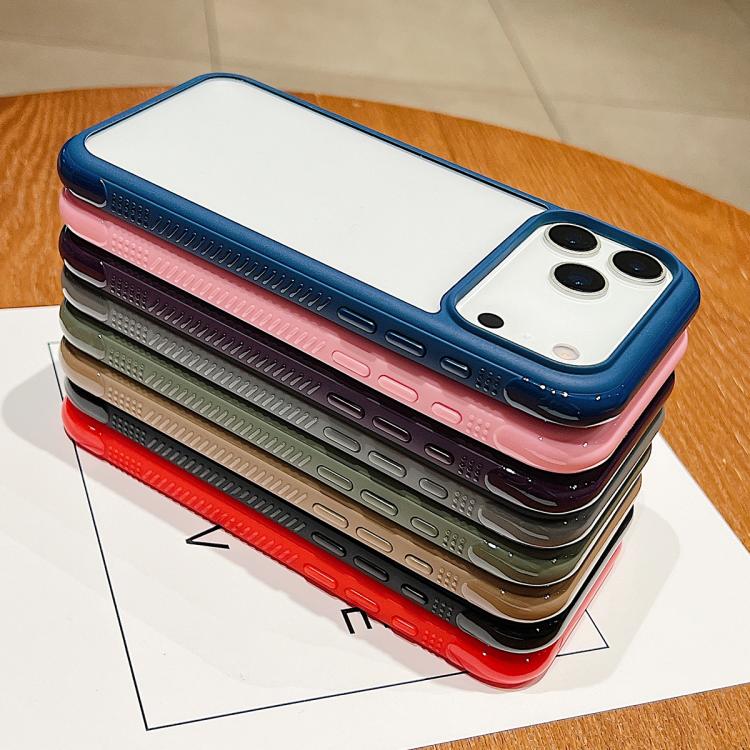 Funda de acrílico TPU transparente con borde liso para Samsung Galaxy S25/S24 5G (verde militar)