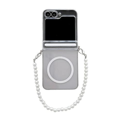 Funda para Samsung Galaxy Z Flip5 con hebilla lateral y MagSafe transparente con pulsera